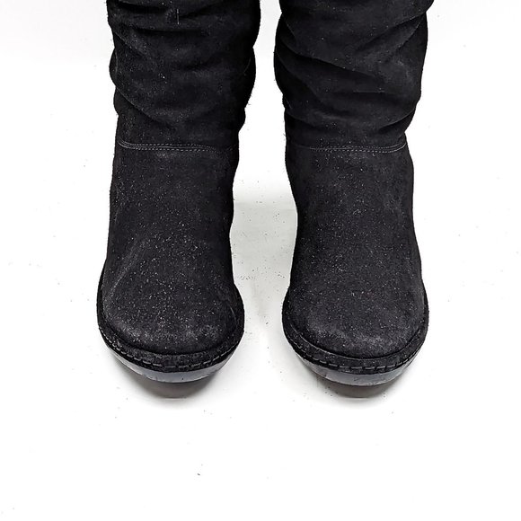 Stuart Weitzman Women Black Suede Faux Fur Cuff ankle boots size 8 - Picture 12 of 12